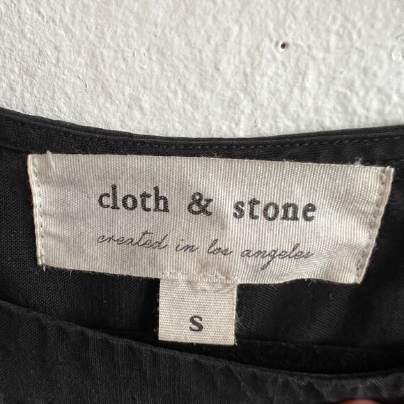 Anthropologie Cloth & Stone Black Dress Lagenlook Boho Minimalist Small - Picture 3 of 6